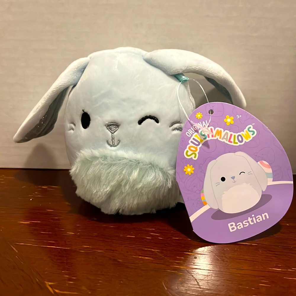 Squishmallow Easter Squad Spring 2023 4" Bastian the Light Blue Bunny